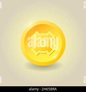 Currency gold coin. Vector illustration. Infographics for websites and mobile applications. Stock Vector