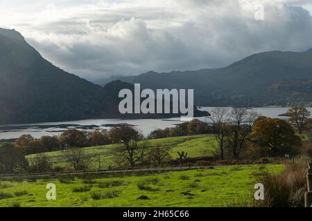 View over Ullswater in the Lake District in Cumbria, England, UK Stock Photo