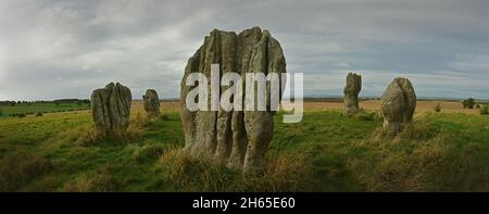 Duddo Five Stones early Bronze Age stone circle in Northumberland, UK Stock Photo