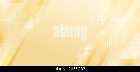 Abstract yellow diagonal stripes geometric with halftone effect background. Vector illustration Stock Vector
