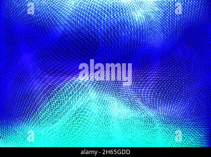 Abstract technology futuristic network wave lines grid surface on neon glowing background. Vector illustration Stock Vector