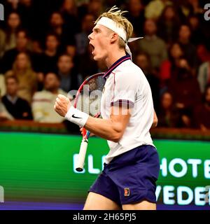 Canada's Denis Shapovalov in action during the men´s final match of the ATP Stockholm Open tennis tournament in Stockholm on November 13, 2021. Foto: Jonas Ekströmer / TT / code 10030 Stock Photo