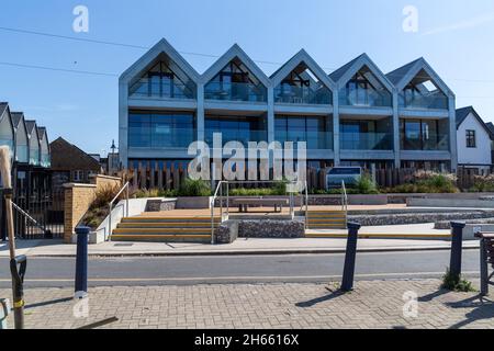 Residential apartments, Whitstable Bay Stock Photo