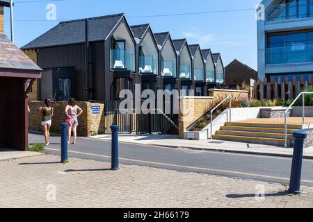 Residential apartments, Whitstable Bay Stock Photo