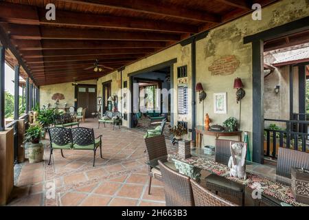 Terrace, Hacienda Campo Rico, Carolina, Puerto Rico Stock Photo