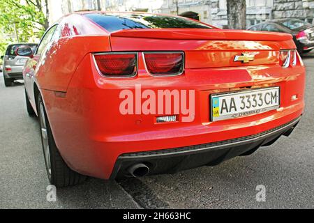 Kiev, Ukraine. June 10, 2017: American muscle car Chevrolet Camaro parked in the city Stock Photo