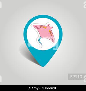 Ramp fish vector pin map icon. Beach Map pointer. Summer Map markers ...