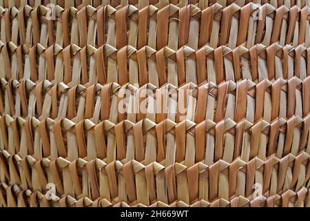Straw basket detail texture background Stock Photo