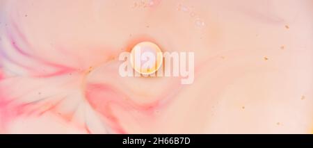 Oil drops in water. Abstract bubble background. Abstract fluid pattern. Copy space Stock Photo