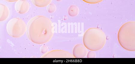 Oil drops in water. Abstract bubble background. Abstract fluid pattern. Copy space Stock Photo