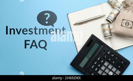 Business investment concept. Questions and answers to frequently asked questions or FAQ Stock Photo