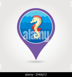 Sea Horse vector pin map icon - Sea Horse Vector Pin Map Icon Beach Map Pointer Summer Map Markers Holiday Summertime Vacation Eps 10 2h66j12 