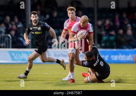 LONDON, UNITED KINGDOM. 13th, Nov 2021. in action during Premiership Rugby Match between Saracens Men and Harlequins at StoneX Stadium on Saturday, 13 November 2021. LONDON ENGLAND.  Credit: Taka G Wu/Alamy Live News Stock Photo