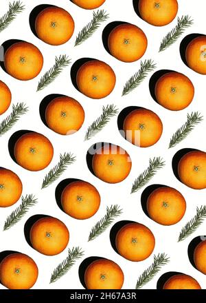 Orange tangerines isolated on white background  Stock Photo