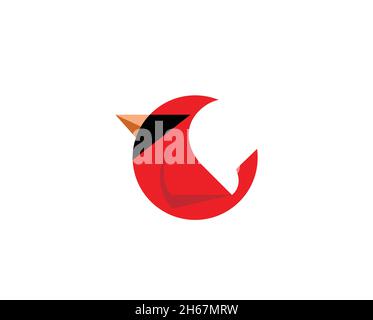 creative geometric cardinal bird logo Vector Symbol Icon Design Illustration Stock Vector