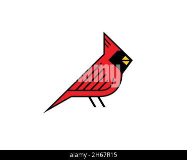 Creative Red Bird Cardinal Abstract Logo Design Vector Symbol Icon Design Illustration Stock Vector