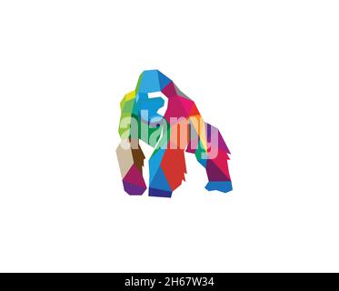 creative colorful gorilla logo Vector Symbol Icon Design Illustration Stock Vector