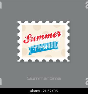 Inscription Summertime stamp. Great summer gift card. Summer. Beach. Vacation, eps 10 Stock Vector