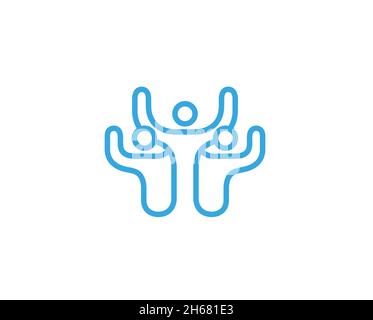 Creative Three People Abstract Team Characters Logo Symbol Vector Stock Vector