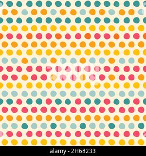 Seamless pattern with Multi-colored circles motif can be used in textiles, for book design, website background Stock Vector