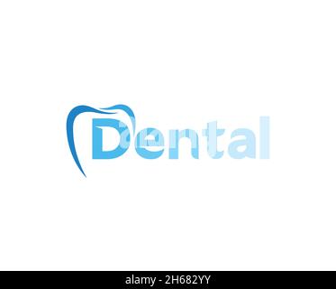 Creative Dental Care Clean Blue Teeth Logo Design Symbol Illustration Stock Vector