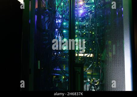 Close up view of a modern computer server Stock Photo