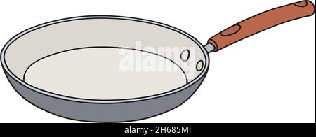 The vectorized hand drawing of a blue nonadhesive pan Stock Vector