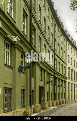 View along Frauenplatz (Lady Square) Street in Munch, Bavaria, Germany. Stock Photo