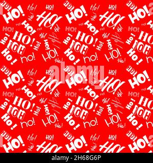 HO! HO! HO! handwritten vector pattern - festive christmas holiday design for wrapping paper, cards, banners and posters etc. - Editable vector EPS Stock Vector