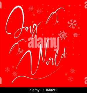 Joy To The World - Handwritten vector pattern - festive christmas holiday design for wrapping paper, cards, banners and posters etc. - Editable vector Stock Vector