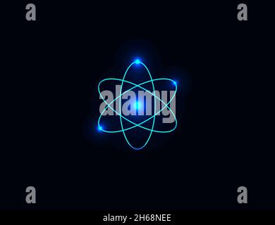 Vector illustration. Flat design. Atom, science molecule nucleus icon Stock Vector