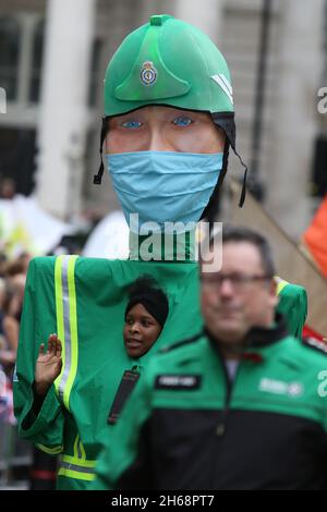 City of London Solicitors Company - Thanking Key Workers at the 2021 Lord Mayor’s Show on Saturday 13th November 2021. Stock Photo