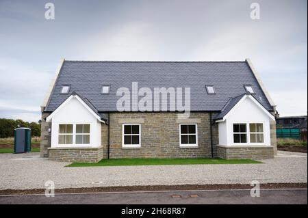 Luxury new house being built in rural countryside Stock Photo