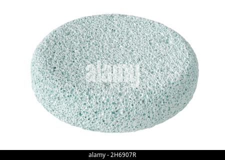 Isolated objects: single round piece of pumice, skincare accessory, on white background Stock Photo