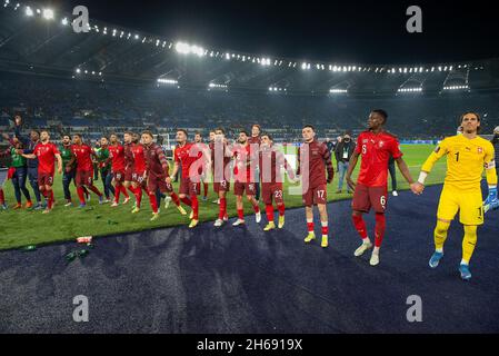 Rome, Italy, 12 November, 2021 Svizzera team at the 2021 FIFA World Cup 2022 Qualifier Italy v Switzerland  Credit:Roberto Ramaccia/Alamy Live News Stock Photo