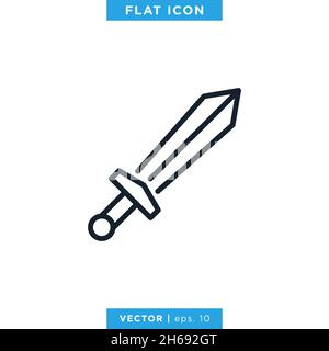 Sword icon vector stock illustration design template. Vector eps 10. Stock Vector
