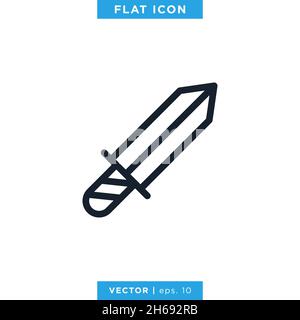 Sword icon vector stock illustration design template. Vector eps 10. Stock Vector