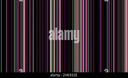 Quick motion of multicolored neon bright lines moving horizontally on the black background. Seamless looping abstract background animation. Stock Photo