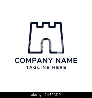 Castle vector logo illustration design template. Stock Vector