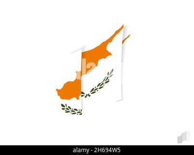Cyprus flag in an abstract ripped design. Modern design of the Cyprus flag. Vector icon. Stock Vector
