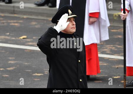 The Earl of Wessex lays wreath during Remembrance Sunday service at the Cenotaph, in Whitehall, London. Picture date: Sunday November 14, 2021. Stock Photo