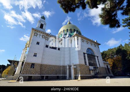 Vienna, Austria - November 06, 2021: Church of St. Leopold better known as Kirche am Steinhof, based on designs by Otto Wagner and is considered to be Stock Photo