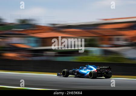 Sao Paulo, Brazil. 14th Nov, 2021. 14 ALONSO Fernando (spa), Alpine F1 A521, action during the Formula 1 Heineken Grande Premio De Sao Paulo 2021, Sao Paulo Grand Prix, 19th round of the 2021 FIA Formula One World Championship from November 12 to 14, 2021 on the Interlagos Circuit, in Sao Paulo, Brazil - Photo Antonin Vincent/DPPI Credit: DPPI Media/Alamy Live News Stock Photo