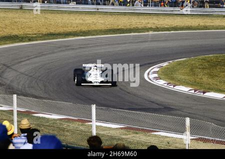 Imola, 1980: Tests of Formula 1 at Imola Circuit. Carlos Reutemann in action on Williams fw07. Stock Photo