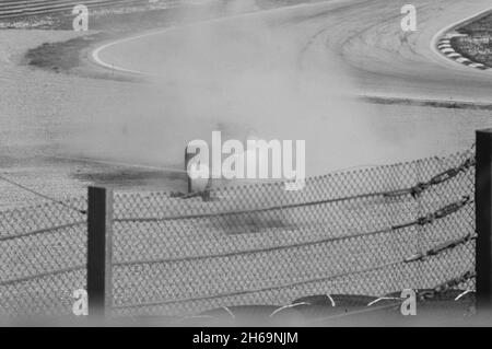 Imola, 1988: Tests of Formula 1 at Imola Circuit. Stefano Modena in action on Eurobrun ER188. Stock Photo