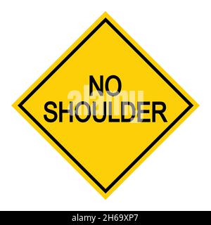 No shoulder Road danger car icon, traffic street caution sign, roadsign ...