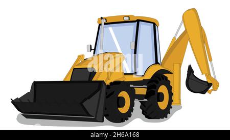 Bulldozer Digger Construction Vehicle Stock Vector