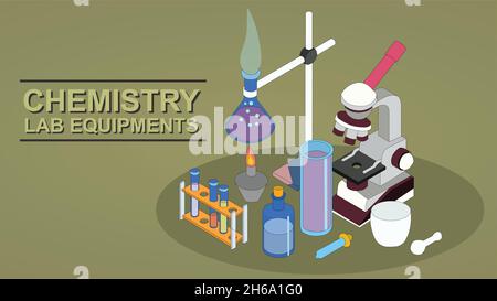 Chemistry laboratory equipments Stock Vector