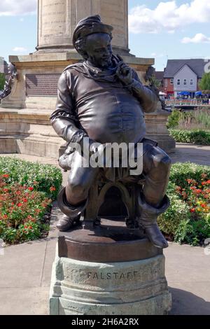 Falstaff statue, part of the Gower Memorial,Stratford upon Avon,Warwickshire, West Midlands ,England,UK Stock Photo