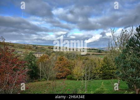 November and autumn view across Nidderdale Stock Photo